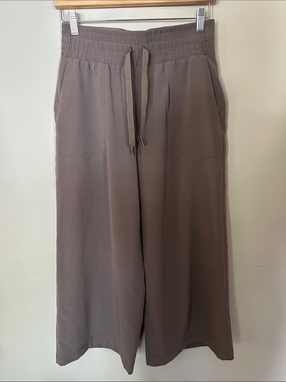 Wide Leg Drawstring Pants in Taupe